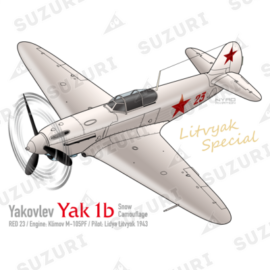女性No.1エース「リディヤ・リトヴァク」搭乗機 Yak-1b “Litvyak Special” 1943 — 白の23号機 snow model 雪原仕様 Yak-1b Litvyak Special snow model 女性パイロット世界No.1エース機 雪原仕様
