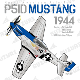 P51Dマスタングのエース(ジョン・C・マイヤー少佐)搭乗機 P51D Mustang PETIE 3rd マスタングのエース機