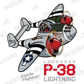 Cutie Fighter ロッキード P-38J ライトニング
NYAO AVIATION オリジナルデフォルメイラスト
かわいいズングリしたP38ライトニング。
可愛いペンギンパイロットが操縦してます。 Cutie Fighter P38J Lightning ライトニング